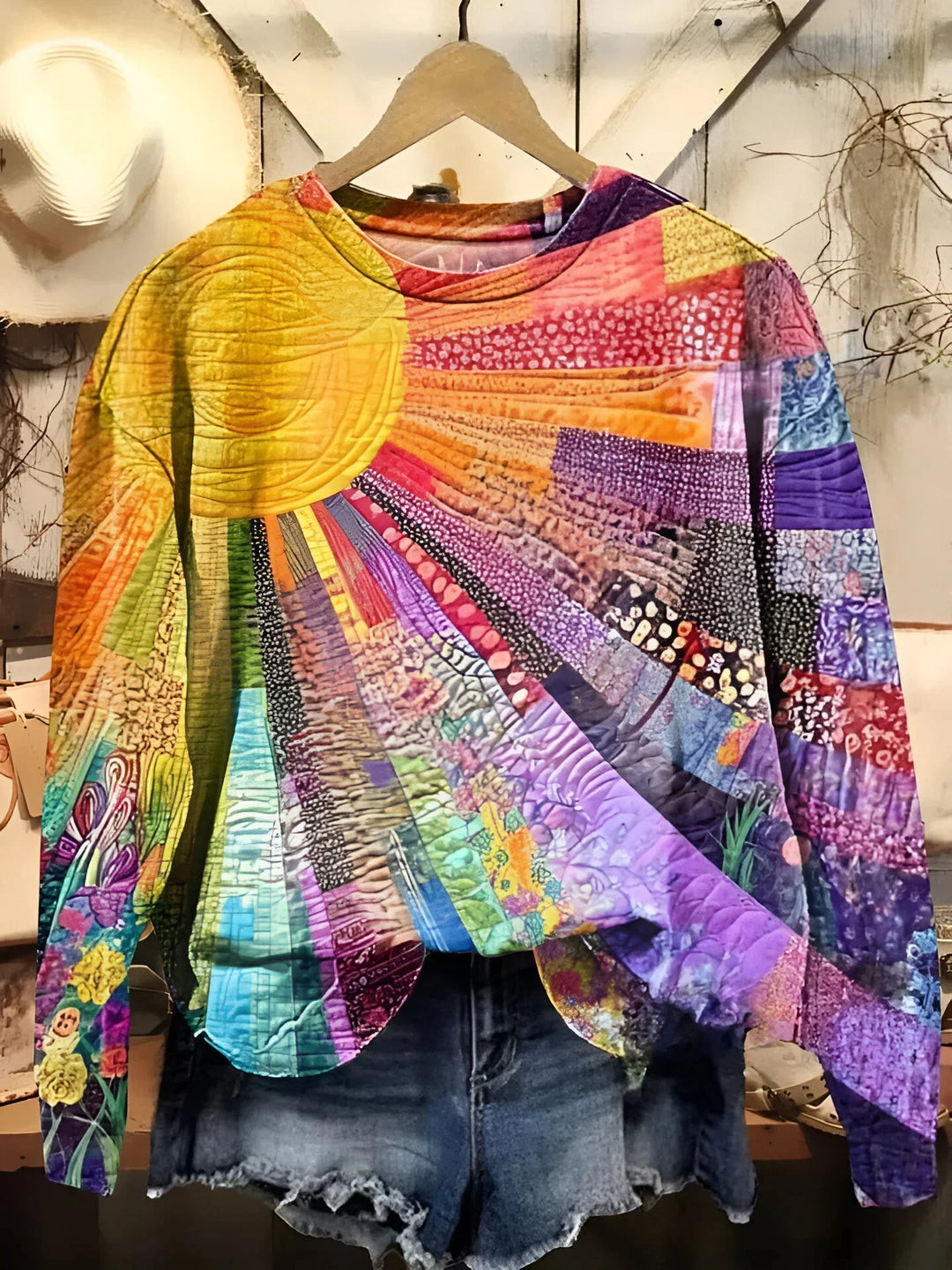 Quirine - Sudadera Collage sol de Colores