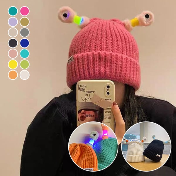 GlowTots - Gorro De Invierno Para Padres e Hijos de Un Simpático Monstruito Brillante