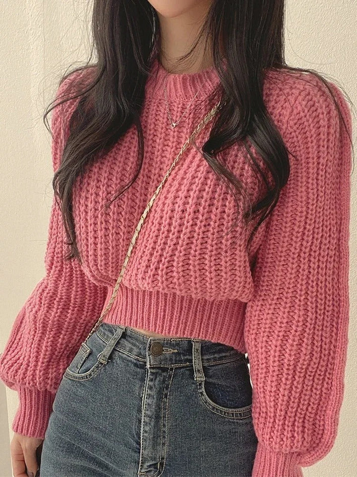 Kalina - Tops Sueltos de Punto Vintage de Manga Larga