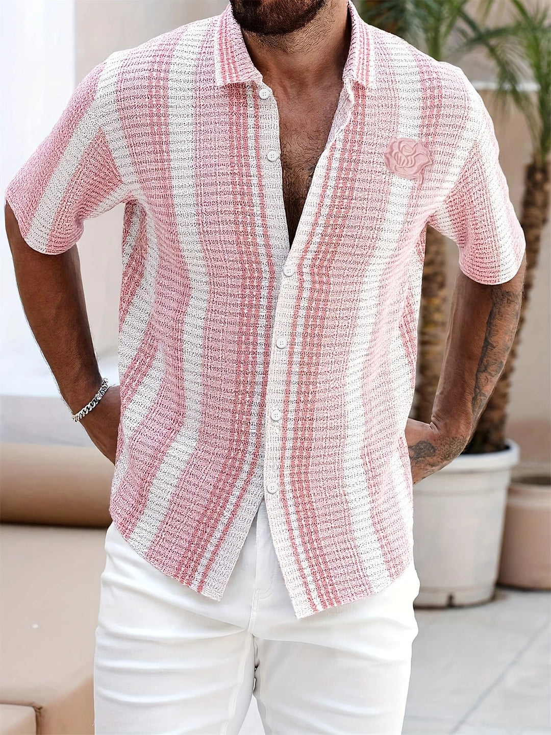 Avram - Camisa Informal A Rayas Con Botones