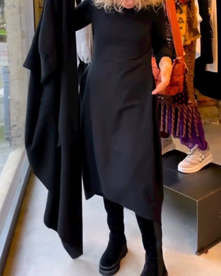Cla - Vestido Midi Negro Con Bolsillos