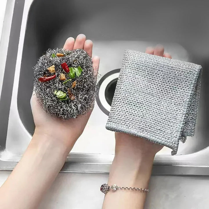 ScrubWire - Paños De Cocina De Alambre Multifuncionales Para Uso en Seco y En Húmedo