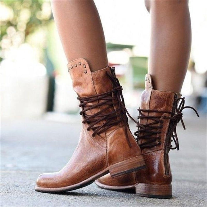 Stefanie – Botas De Piel Con Cordones