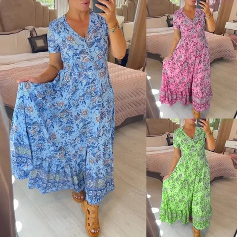 Wibia - Vestido con Estampado Floral y Cuello en V