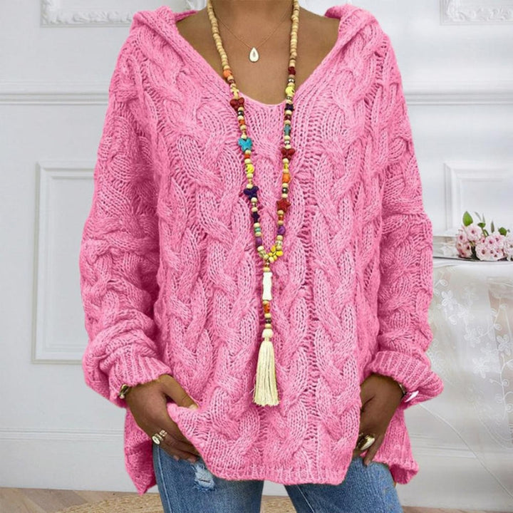 Marisa -  Manga Larga Cuello en V Sudadera con Capucha