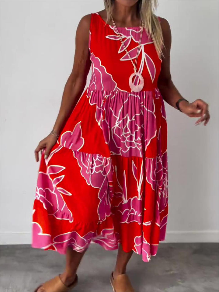 Hertha - Vestido sin Mangas Estampado Wanda