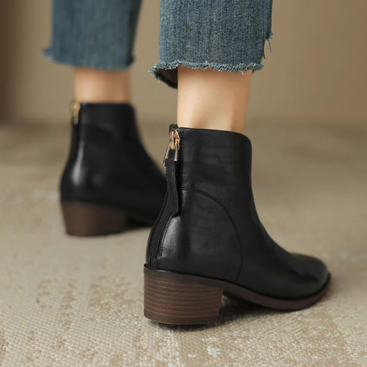 Zabrina - Botines De Cuero Con Punta Afilada