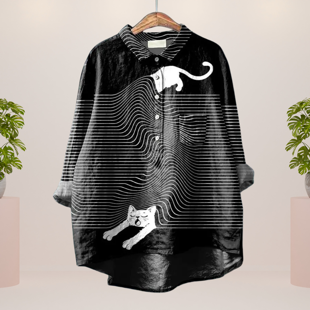 Vanya - Camisa de Moda con Estampado Artístico