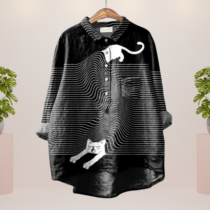 Vanya - Camisa de Moda con Estampado Artístico