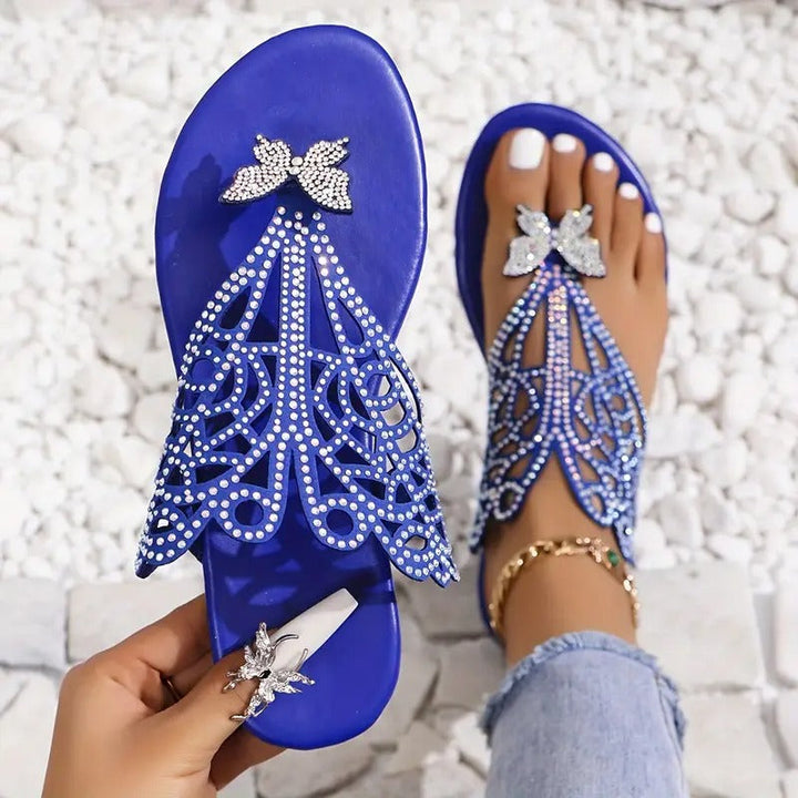 Rosalia - Elegante Sandalia de Piel Con Cubierta de Mariposa