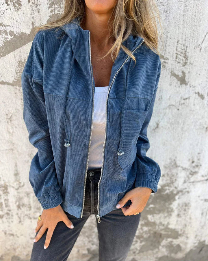 Danna - Chaqueta Con Capucha De Pana Con Cremallera