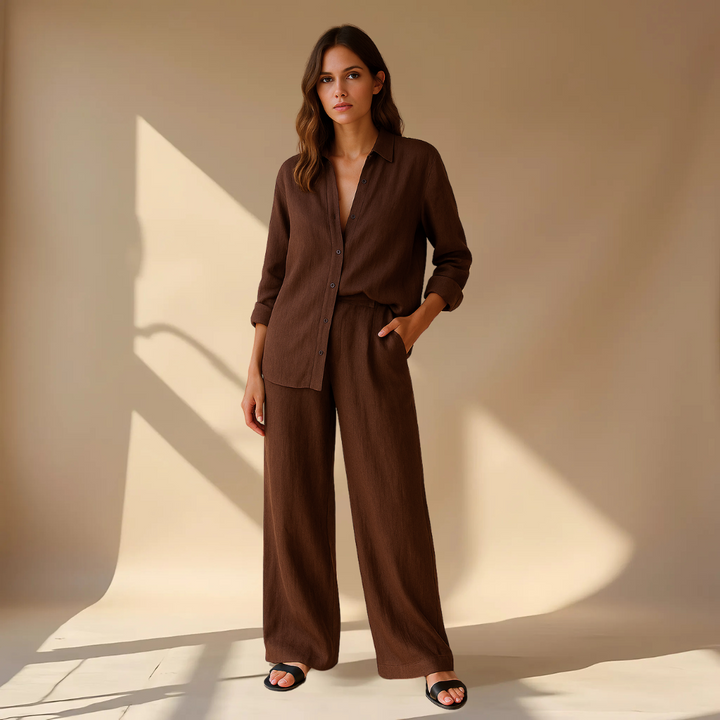 Ashleigh - Conjunto De 2 Piezas Con Camisa y Pantalón