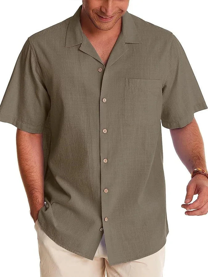Huib - Camisa Casual Con Bolsillo De Solapa
