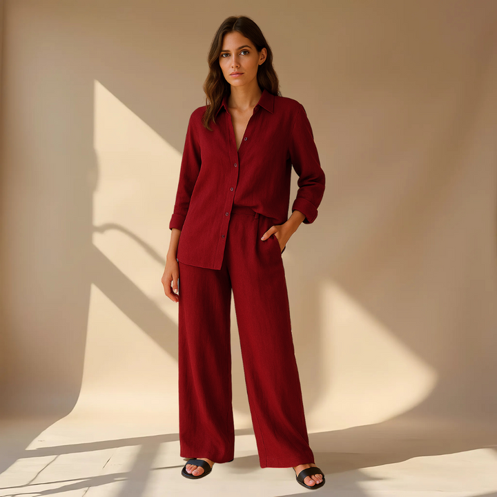 Ashleigh - Conjunto De 2 Piezas Con Camisa y Pantalón