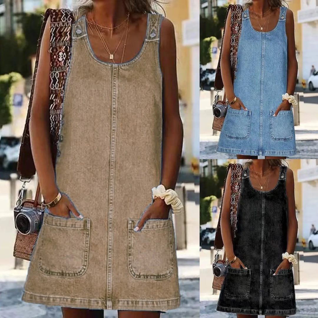 Otylia - Minivestido Cómodo con Hombros Anchos