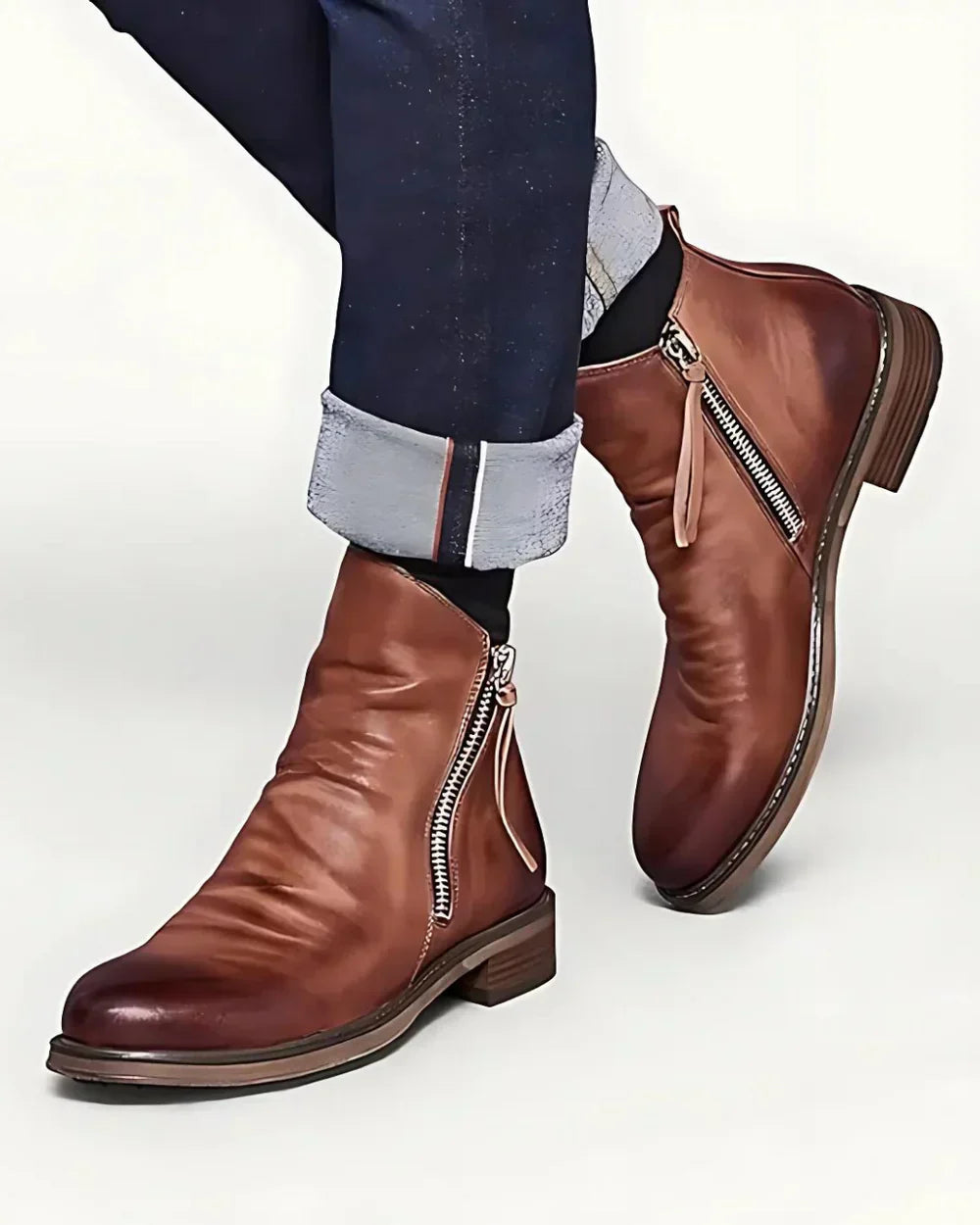 Benes - Botines De Piel Con Cremallera Lateral