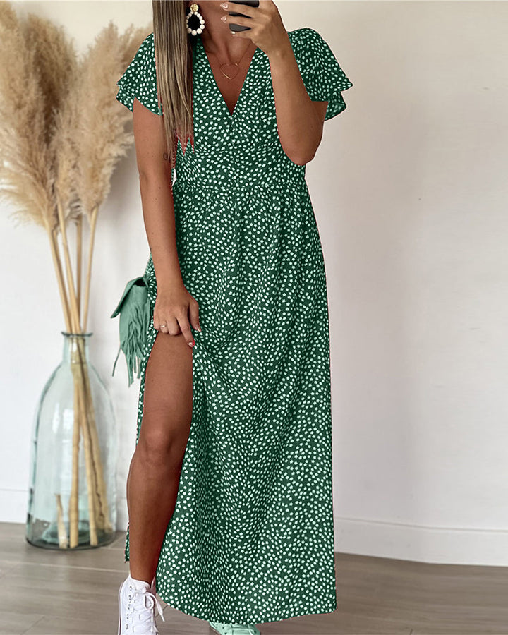 Lucienne - Maxivestido Estampado con Cuello en V