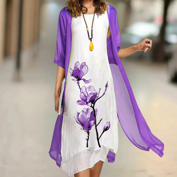 Nasira - Vestido Largo de Algodón con Cuello Alto