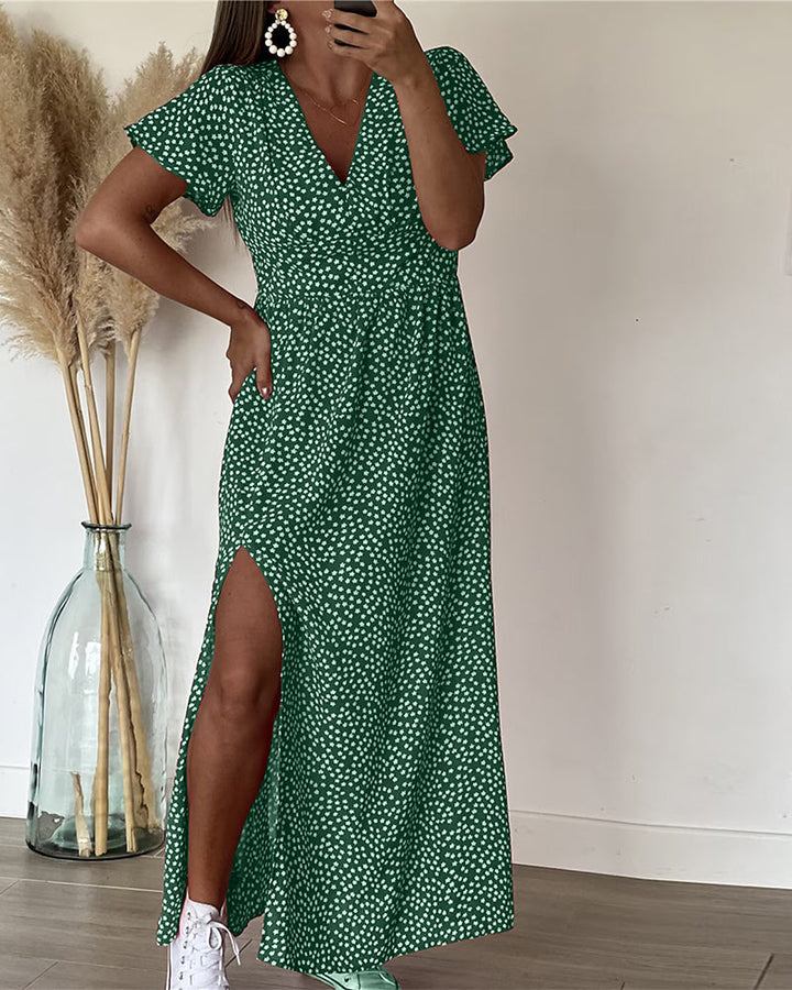 Lucienne - Maxivestido Estampado con Cuello en V