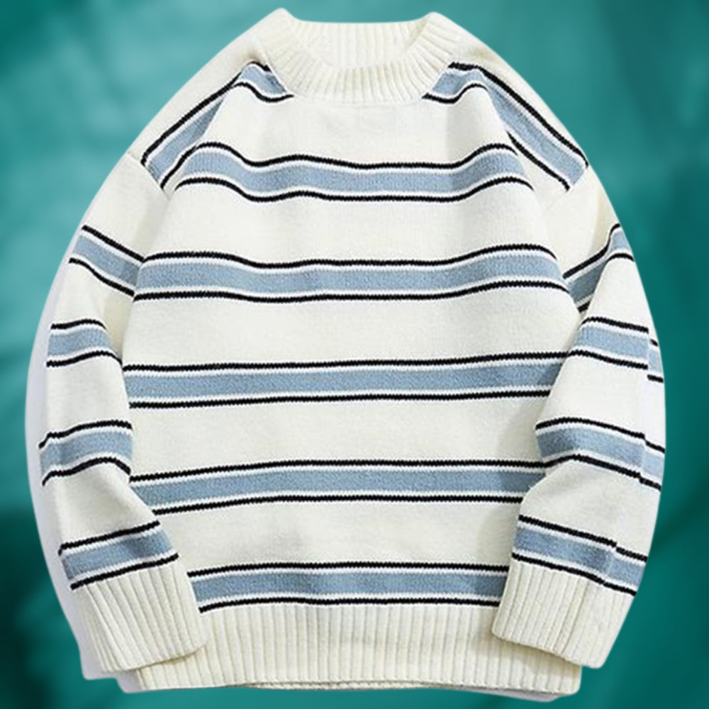 Lidia - Cuello Redondo A Rayas Jersey