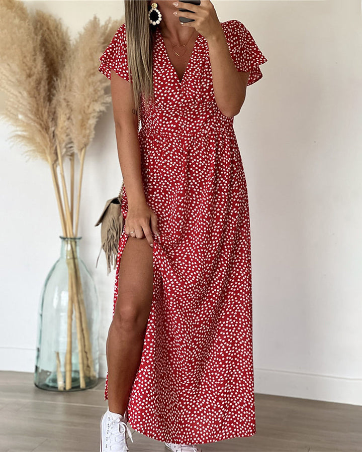 Lucienne - Maxivestido Estampado con Cuello en V