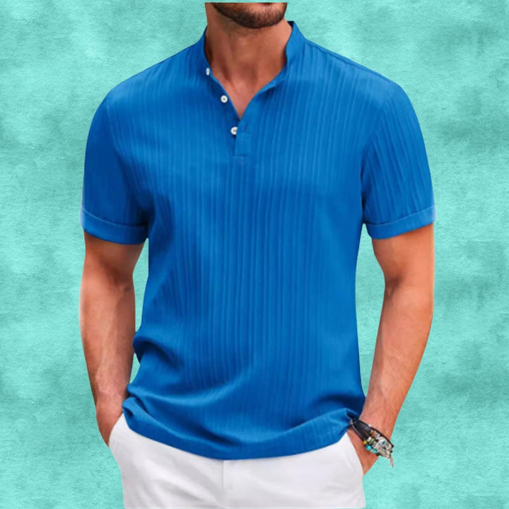 Tomasz - Camisa Informal De Lino a Rayas Con Botones