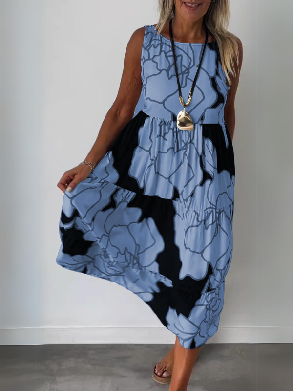 Hertha - Vestido sin Mangas Estampado Wanda