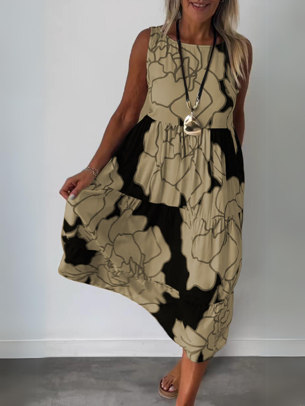 Hertha - Vestido sin Mangas Estampado Wanda