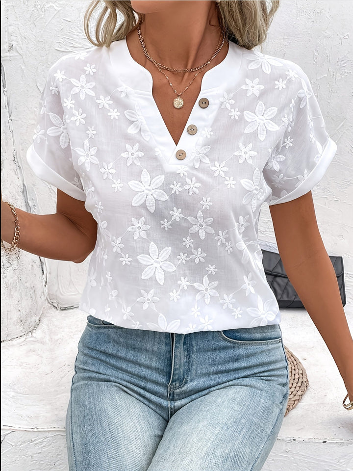 Ksenia - Blusa Abotonada con Cuello en V