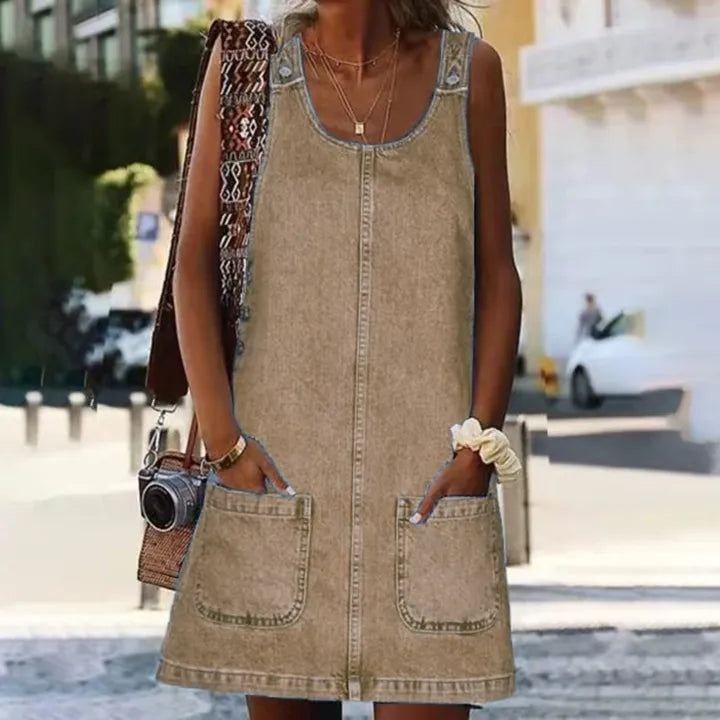 Otylia - Minivestido Cómodo con Hombros Anchos