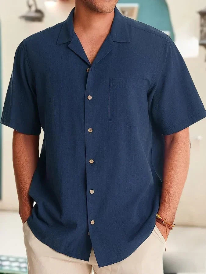 Huib - Camisa Casual Con Bolsillo De Solapa
