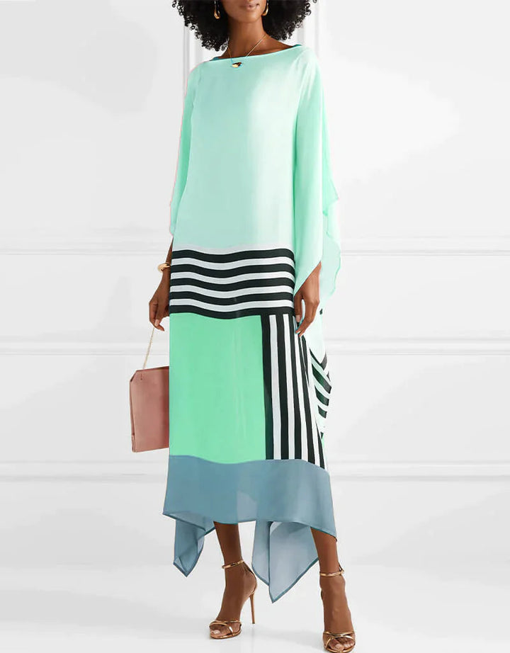 Shraddha - Vestido Patchwork Con Estampado De Rayas