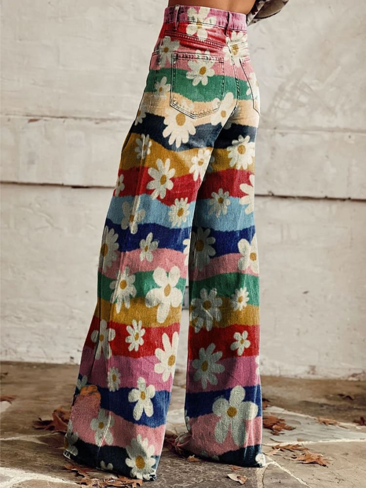 VINICIA - PANTALÓN FLORAL RETRO
