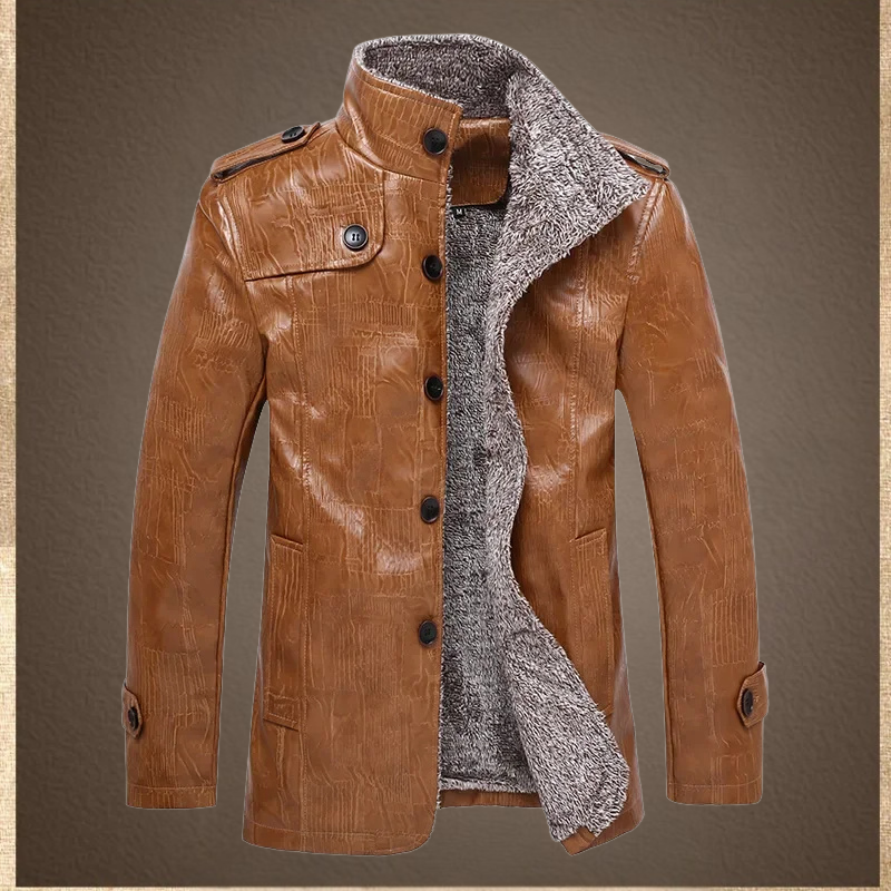 Hiram - Chaqueta de Piel Con Forro Polar