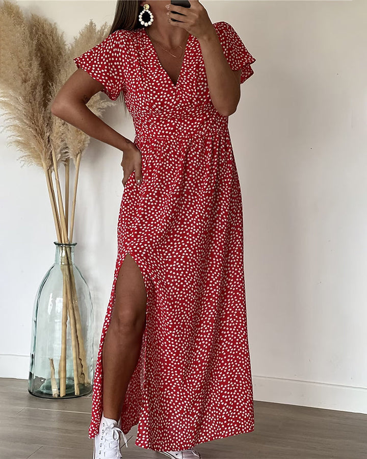 Lucienne - Maxivestido Estampado con Cuello en V