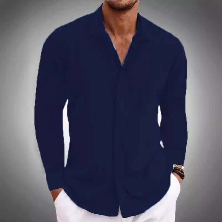 Diether - Camisa de Lino de Manga Larga