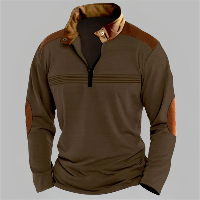 Nael - Cómodo Polo Camisa De Manga Larga