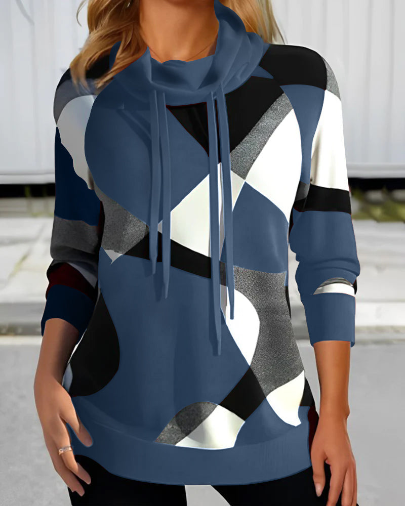 Carlene - Sudadera Con Capucha De Estampado Geométrico
