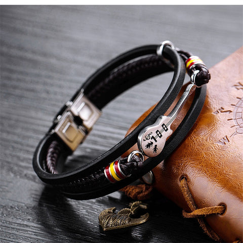 Nebil - Pulsera única Hecha a Mano de Cuero de Alta Calidad