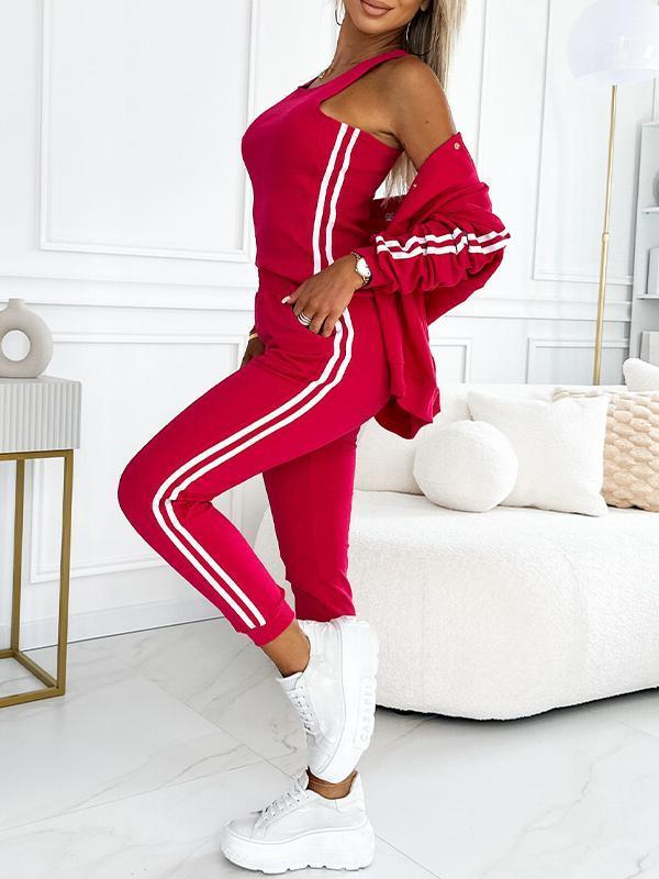 Kendra - Cuello Redondo Chaqueta Y Pantalón Juego de 3 Piezas