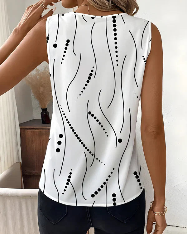 Thea - Blusa Sin Mangas Con Cuello En V