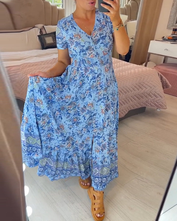 Wibia - Vestido con Estampado Floral y Cuello en V