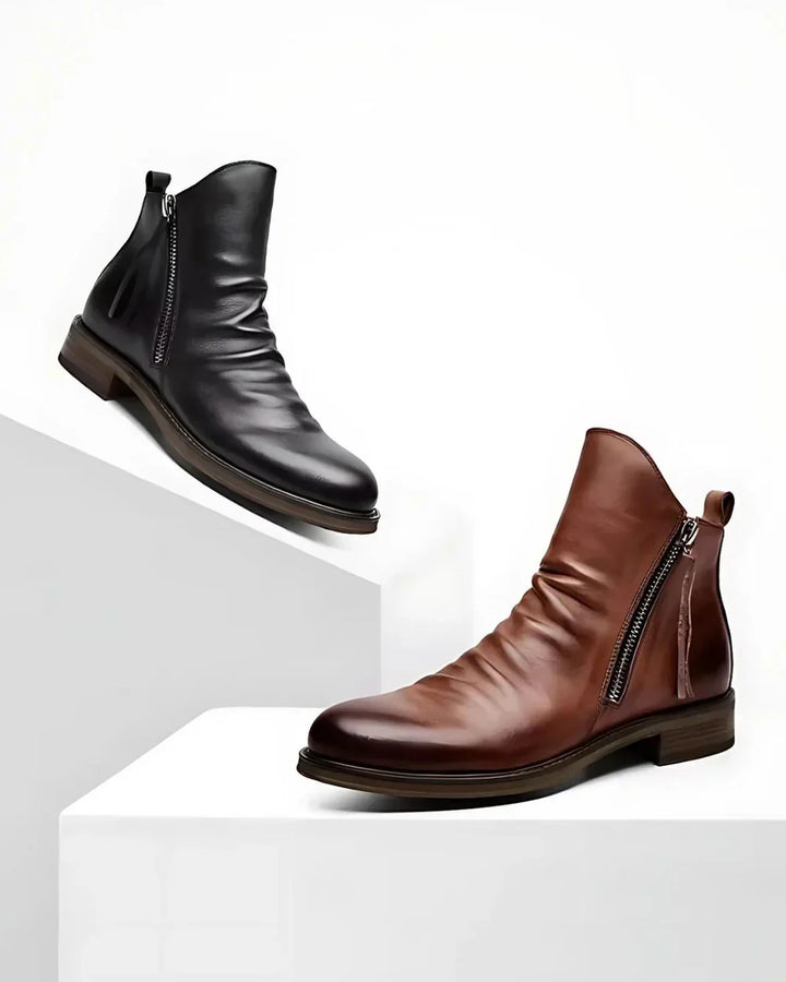 Benes - Botines De Piel Con Cremallera Lateral