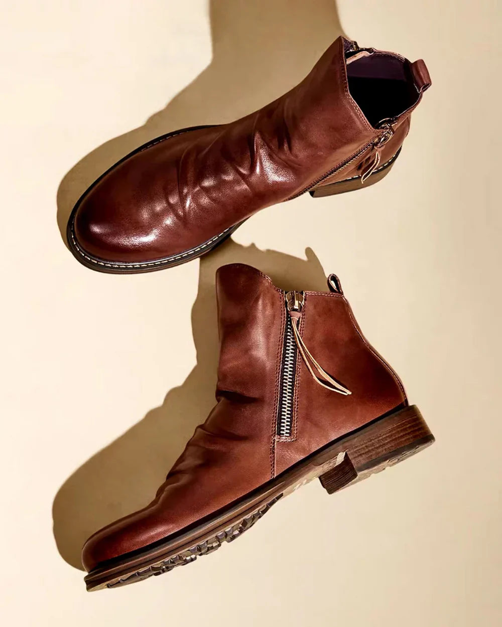 Benes - Botines De Piel Con Cremallera Lateral