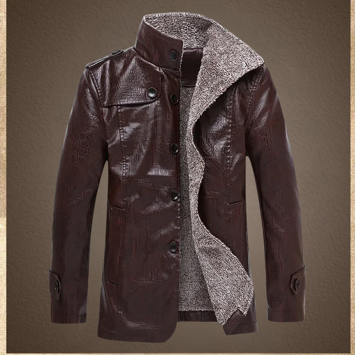 Hiram - Chaqueta de Piel Con Forro Polar