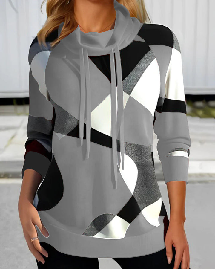 Carlene - Sudadera Con Capucha De Estampado Geométrico