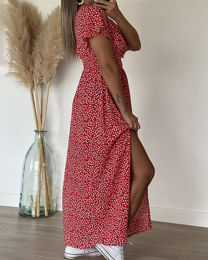 Lucienne - Maxivestido Estampado con Cuello en V