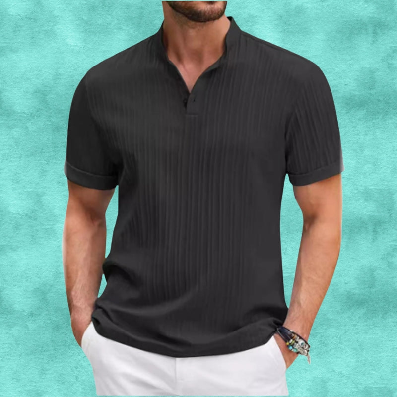 Tomasz - Camisa Informal De Lino a Rayas Con Botones