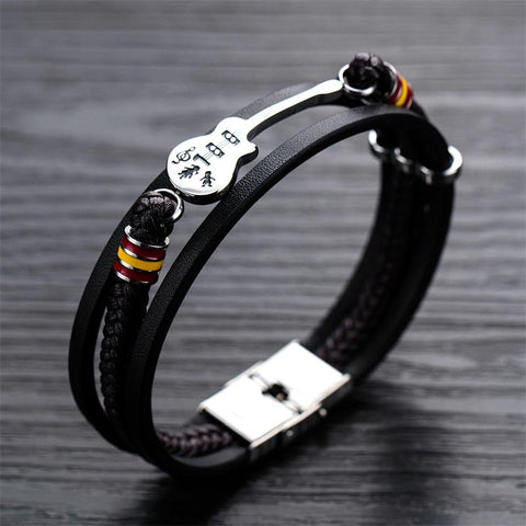 Nebil - Pulsera única Hecha a Mano de Cuero de Alta Calidad