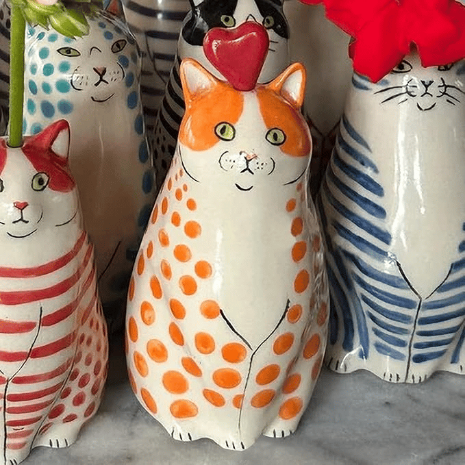 CatCraze - Colección de Jarrones con Gatos Pintados a Mano